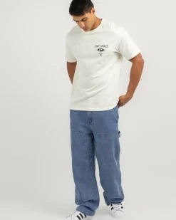 Rip Curl Fade Out Icon T-Shirt Bone Outlet