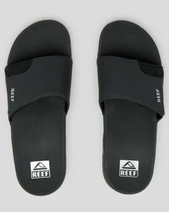 Reef Fanning Slides Black/silver Outlet