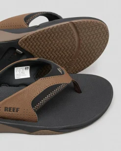 Reef Fanning Thongs Black/tan Clearance