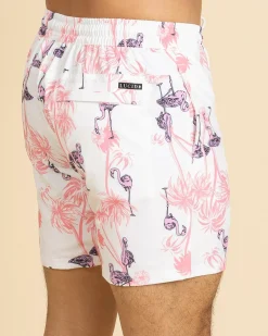 Lucid Feather Elastic Waist Shorts White/ Pink
