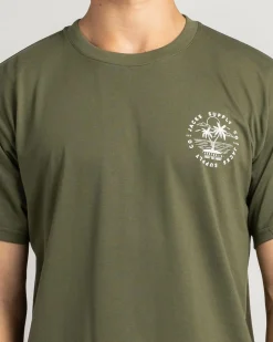 Jacks Find Paradise Surf T-Shirt Army Green Outlet