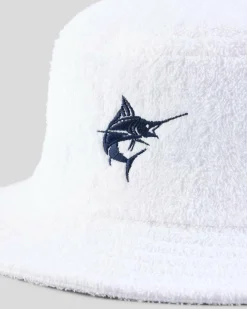 Salty Life Fish Off Bucket Hat White New