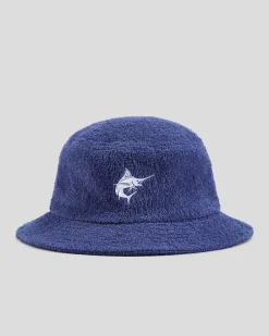 Salty Life Fish Off Bucket Hat Navy Discount