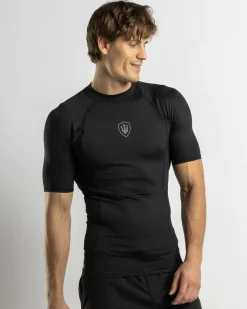 Far King Fitted Short Sleeve Rash Vest Black Clearance