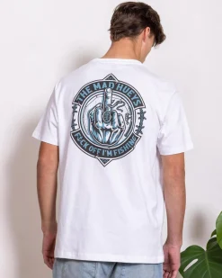 The Mad Hueys FK Off Fish On T-Shirt White Sale