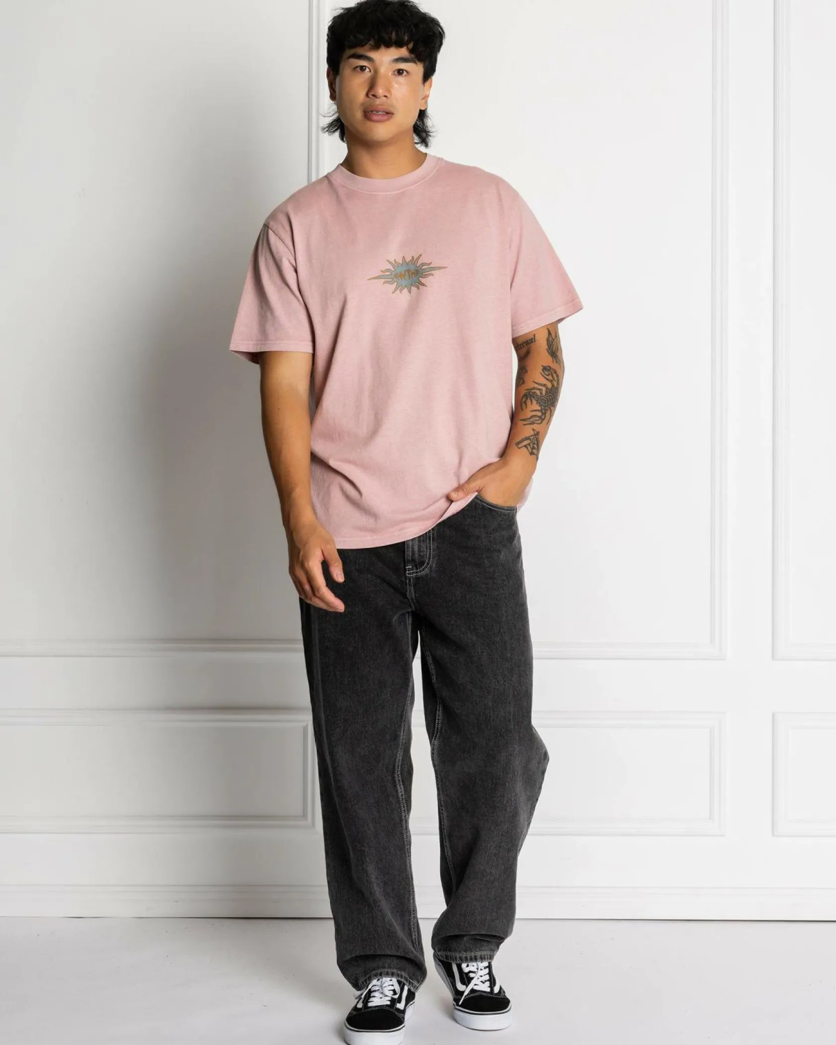 Rhythm Flame Printed Vintage T-Shirt Mauve Online
