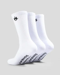 Afends Flame Socks 3 Pack White Best