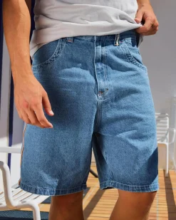 Rusty Flip Daddy 2.0 Jean Shorts Middy Blue