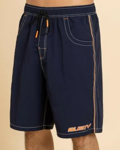 Rusty Flip Daddy Board Shorts Navy Blue 1 Clearance