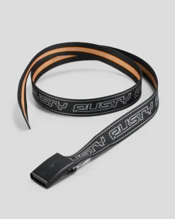 Rusty Flip Daddy Web Belt Black/persimmon Orange Hot