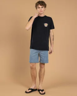 Salty Life Flip Flop Fuel T-Shirt Navy Acid Sale