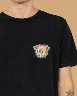 Salty Life Flip Flop Fuel T-Shirt Navy Acid Sale
