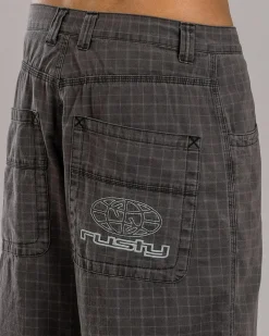 Rusty Flip Rambo Denim Shorts Black