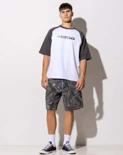 Rusty Flip Rambo Denim Shorts Grey Camo Outlet