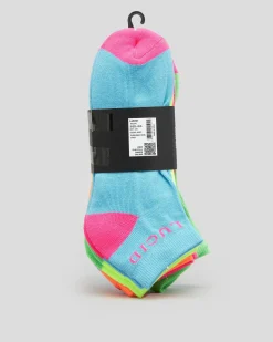 Lucid Fluro Ankle Socks 5 Pack Multi Sale