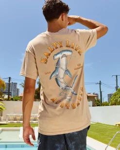 Salty Life Force T-Shirt Sand Acid Clearance