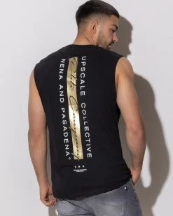 Nena & Pasadena Foreign Scoop Muscle Tank Jet Black