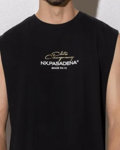 Nena & Pasadena Foreign Scoop Muscle Tank Jet Black