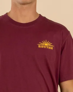 Rhythm Frame T-Shirt Merlot Sale
