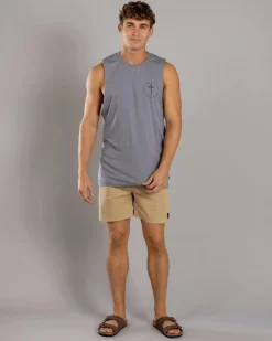 Lucid Fray Muscle Tank Lt Grey Acid Online