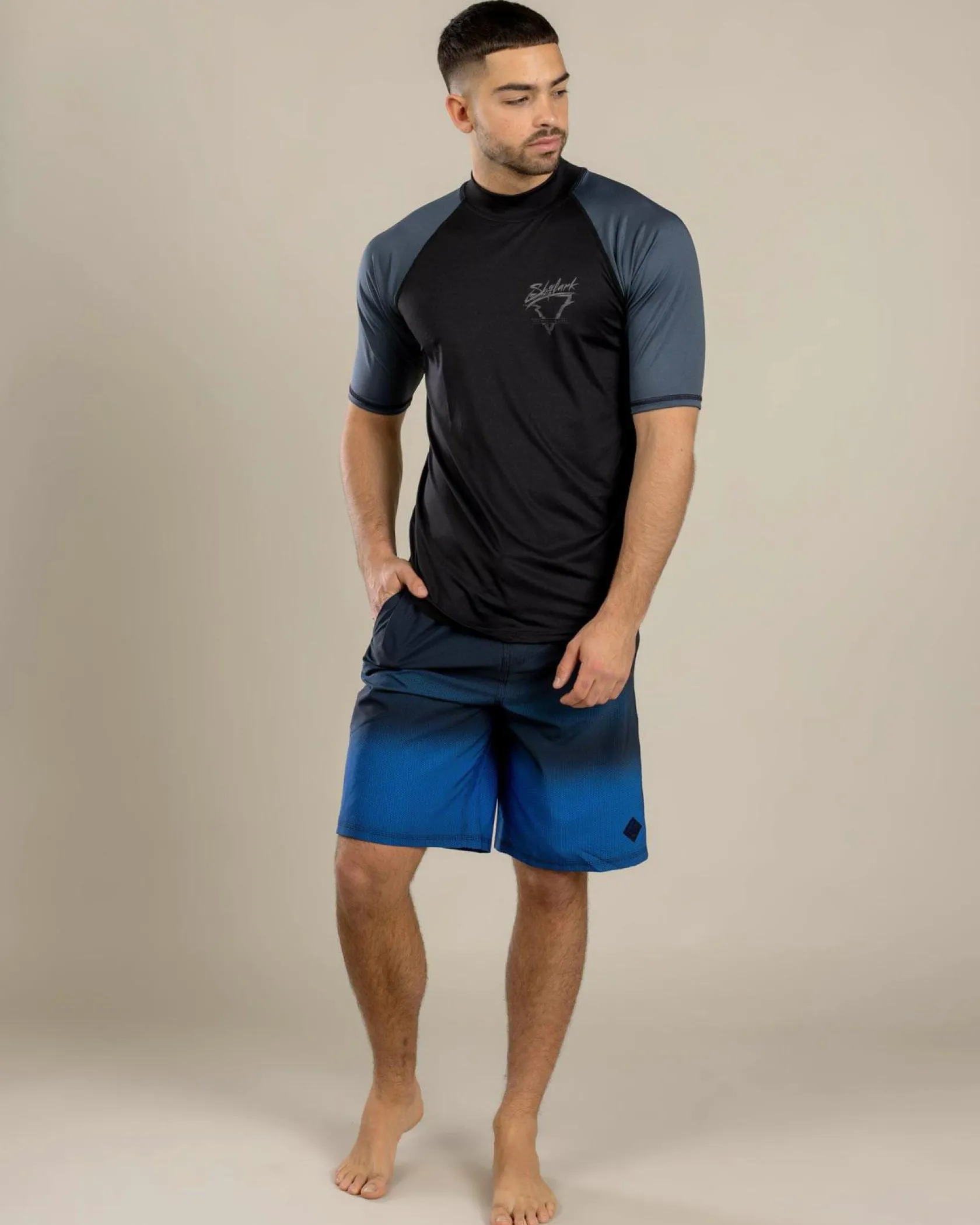 Skylark Frequency Short Sleeve Rash Vest Black/ Charcoal Sale