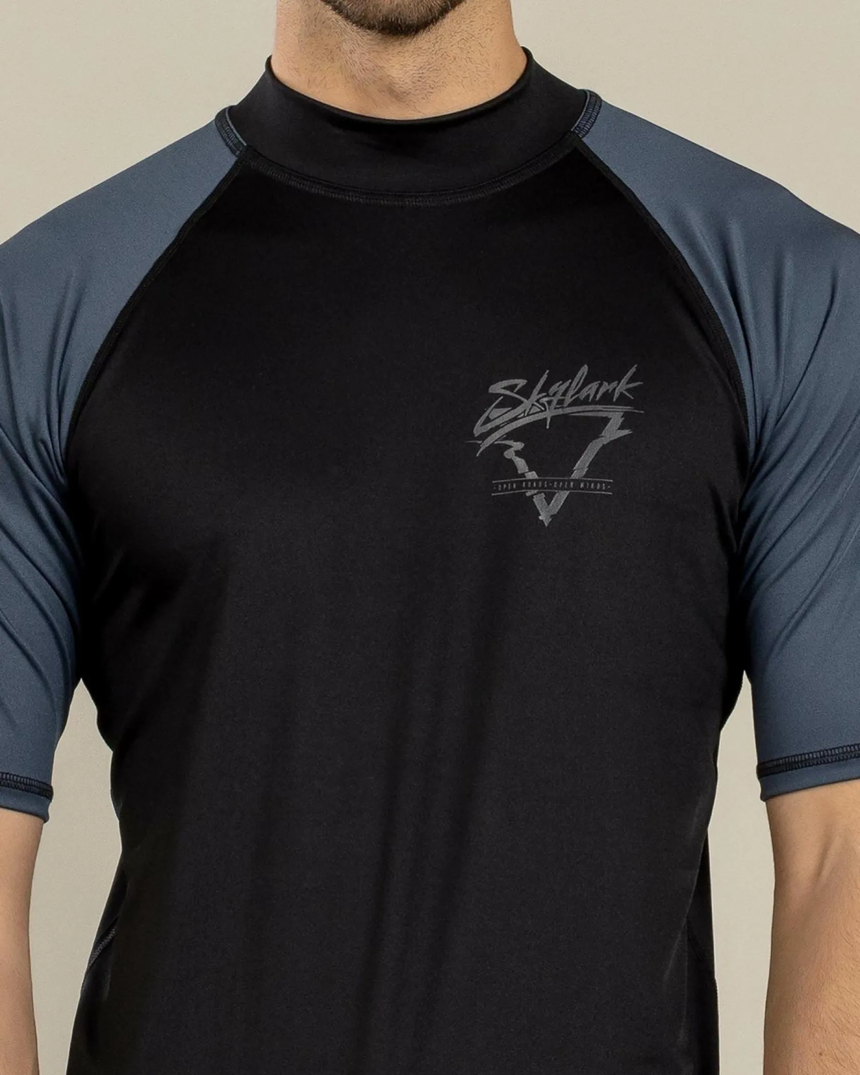 Skylark Frequency Short Sleeve Rash Vest Black/ Charcoal Sale