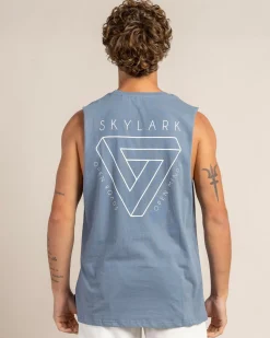 Skylark Friction Muscle Tank Slate Blue Clearance