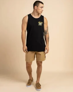 The Mad Hueys Frothin Coffin Singlet Tank Black New