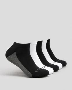 Lucid Fuzzled Ankle Socks 5 Pack White/black Hot
