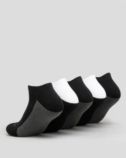 Lucid Fuzzled Ankle Socks 5 Pack White/black Hot