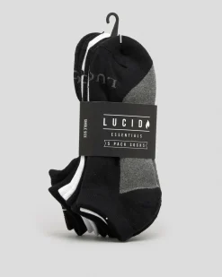 Lucid Fuzzled Ankle Socks 5 Pack White/black Hot