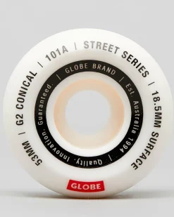 Globe G2 Conical 53mm Street Skateboard Wheels White/essential Online