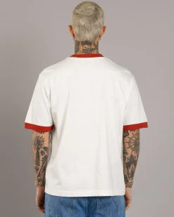 Wrangler Gas Ringer T-Shirt Vintage White New