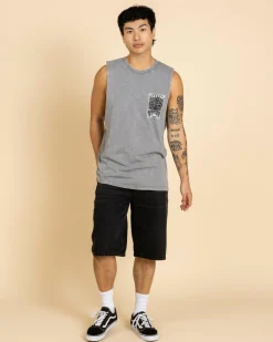 Dexter Gearhead Muscle Tank Lt Grey Acid Online