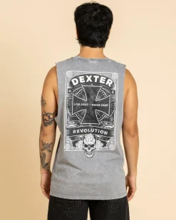Dexter Gearhead Muscle Tank Lt Grey Acid Online