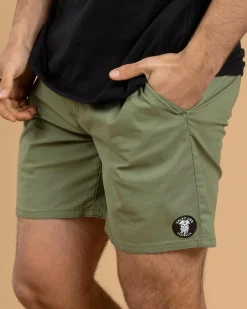 Salty Life Glint Elastic Waist Shorts Sage Best