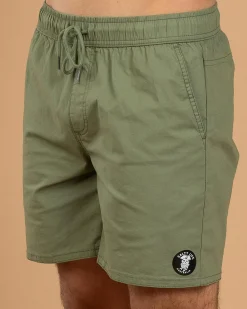 Salty Life Glint Elastic Waist Shorts Sage Best