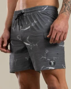 Salty Life Surge Elastic Waist Board Shorts Grey