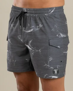 Salty Life Surge Elastic Waist Board Shorts Grey