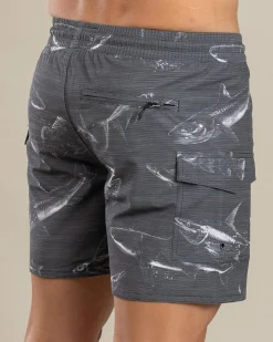 Salty Life Surge Elastic Waist Board Shorts Grey