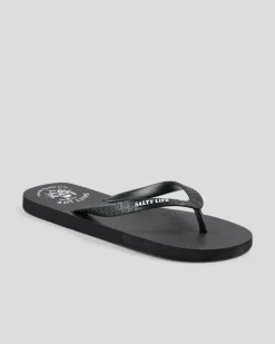 Salty Life Grim Thongs Black/white Sale