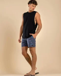 Lucid Gust Elastic Waist Shorts Navy