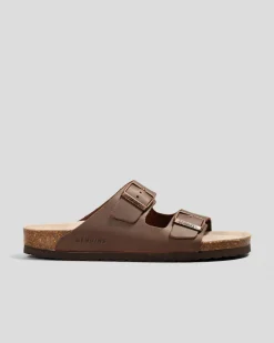GENUINS Hawaii Oiled Leather Sandals Brown Hot