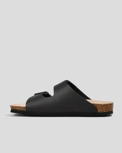 GENUINS Hawaii Oiled Leather Sandals Black Outlet