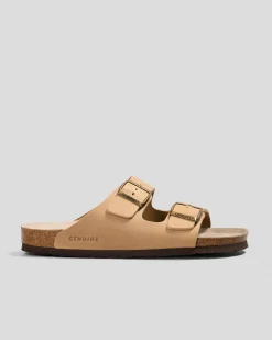 GENUINS Hawaii Oiled Leather Sandals Tobacco