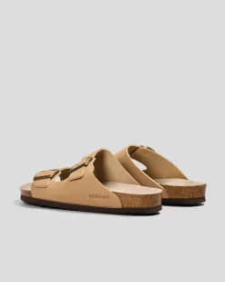 GENUINS Hawaii Oiled Leather Sandals Tobacco