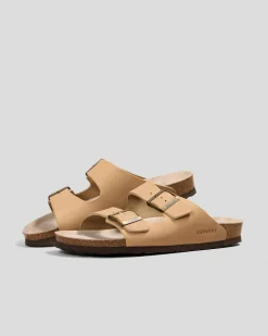 GENUINS Hawaii Oiled Leather Sandals Tobacco