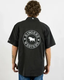 Ringers Western Hawkeye Short Sleeve Shirt Charcoal/white Clearance