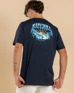 Rip Curl Hazed & Tubed T-Shirt Dark Navy Sale
