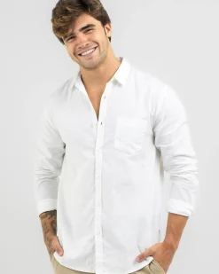 Skylark Hemp Long Sleeve Shirt White Sale